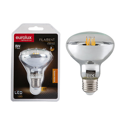 LED R80 Filament Reflector E27 8w WW