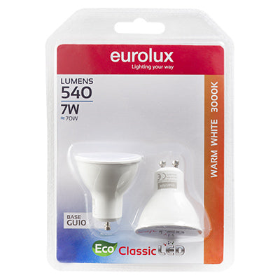 LED GU10 Core 7w 3000K Blister Twin