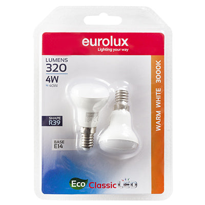 LED R39 Reflector E14 Complimentary 4w 3000K Blister Twin