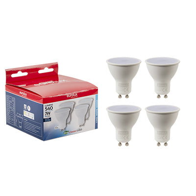 LED GU10 7w 4000K 4 Pack