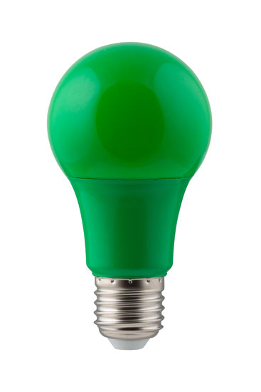 LED Coloured A60 Globe E27 7w Green