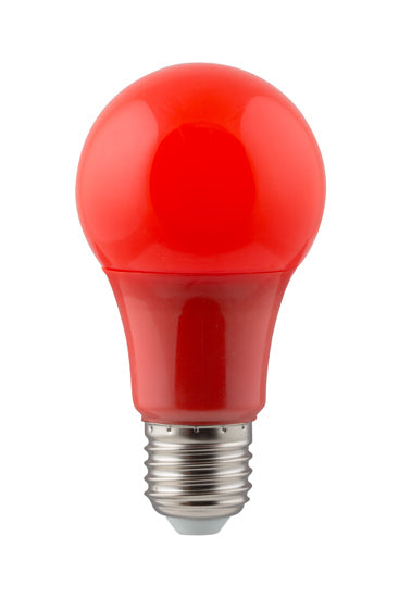 LED Coloured A60 Globe E27 7w Red
