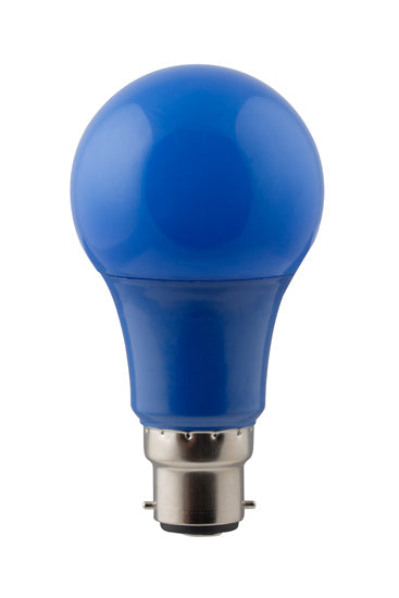 LED Coloured A60 Globe B22 7w Blue