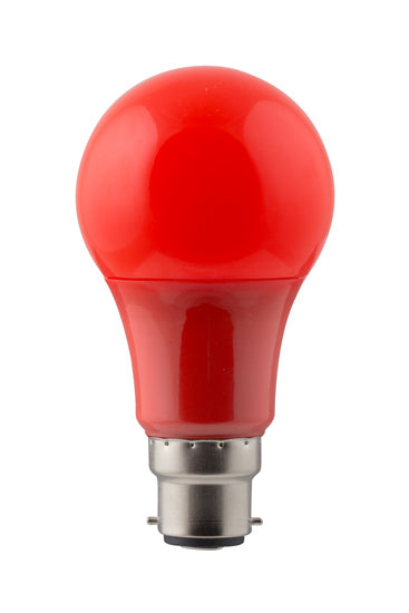 LED Coloured A60 Globe B22 7w Red