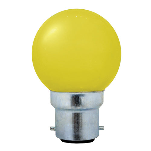 LED Colour Golfball B22 1w Yellow