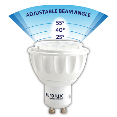 LED Adjustable Beam GU10 6w Cool White