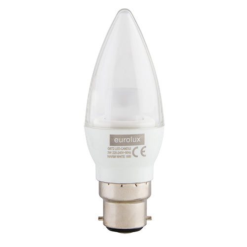 LED Clear Candle B22 3w Warm White