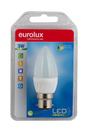 LED Plastic Candle B22 5w Warm White