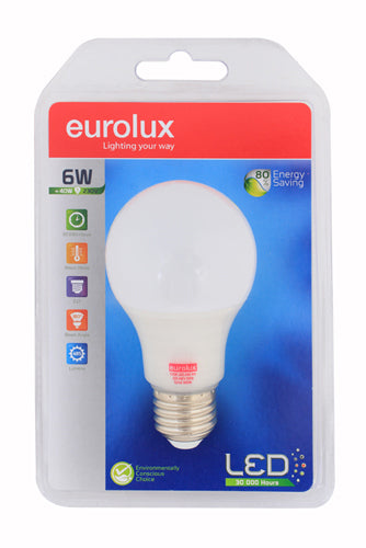 LED A50 Globe Opal E27 6w Warm White