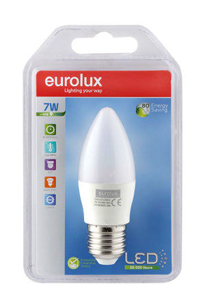 LED Plastic Candle E27 7w Cool White