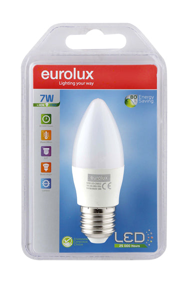 LED Plastic Candle E27 7w Warm White