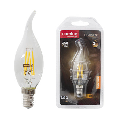 LED Candle Flame Filament E14 4w WW