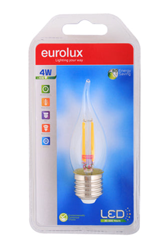 LED Candle Flame Filament E27 4w WW