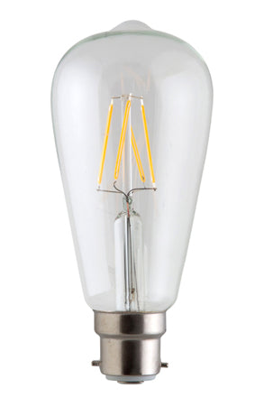 LED Filament Pear Shaped Globe B22 4w WW