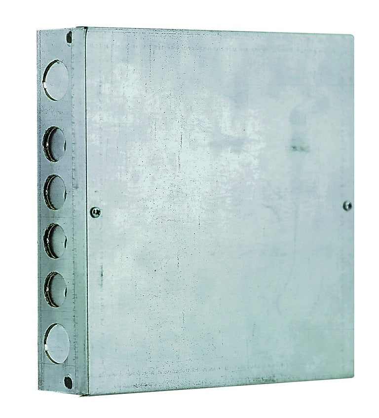 GALV. DRAW BOX C/W ALL ROUND KNOCKOUTS 12x12x3