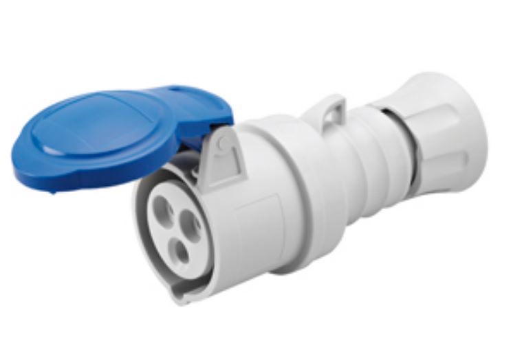 16A 2P+E 230V Connector Ip44 6H Screwless