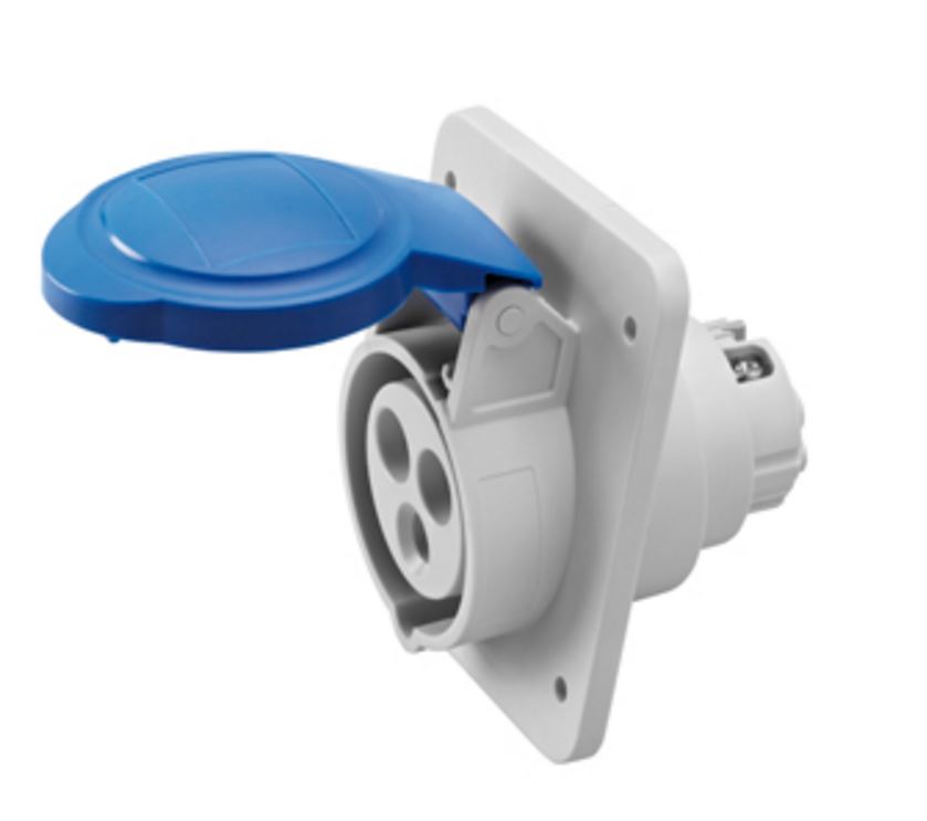 32A 2P+E 230V 10Deg Sock-Outlet Ip44 6H