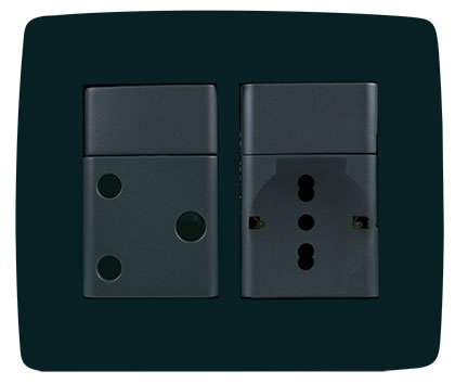 COMPLETE 4X4 SW SCHUKO PLUG AND SW RSA 3 PIN PLUG BLACK