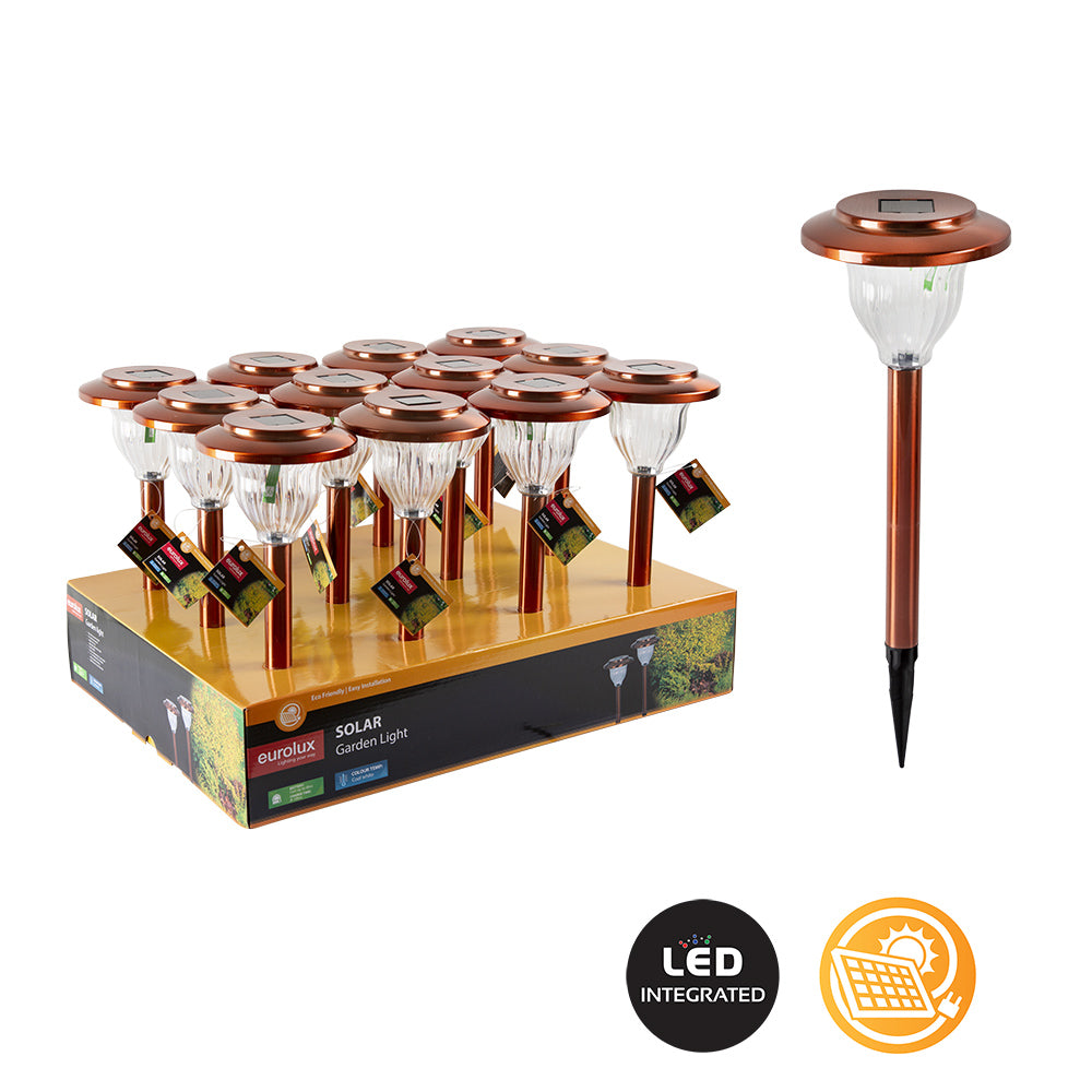 Solar Garden Light with Copper Painting - Sell in PDQ of 12