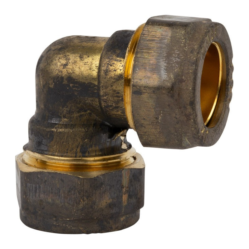 Compression Brass Elbow 90d Cxc 15mm pkt 10