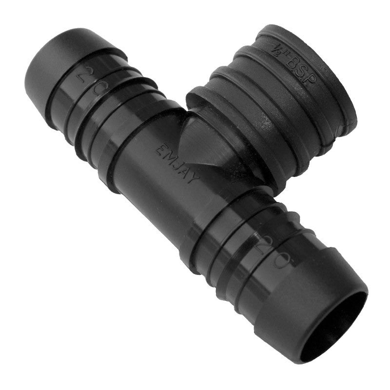 Emjay Tee Female 25Mmx1/2 Inch Blk