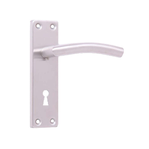 Mykonos Lever On Backplate CYL Gr201 SS (Blister) Door Handle