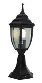 Lantern 6 Panel Pedestal Black