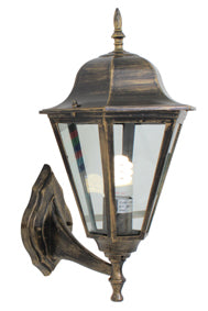 Lantern 6 Panel Up/Facing Black Gold