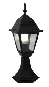 Lantern 4 Panel Pedestal Black