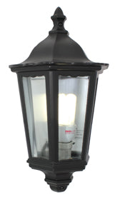 Lantern 3 Panel Half Wall Black 1xE27