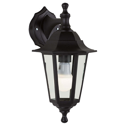 Plastic Lantern 6Panel Down Facing Black