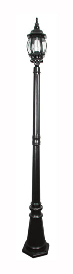 Lantern 8 Panel 1LT Pole Black