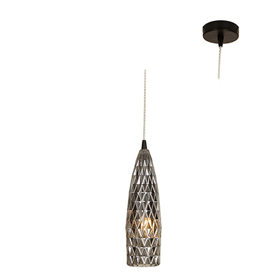 Pendant 95Mm Black/Smokey Grey Glass