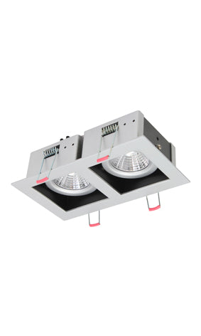 Xin Rectangular Downlight LED 2x6.5w Silver 3000K