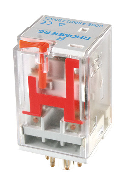 24VAC 10A 8 PIN RELAY 2 C/O, FLAG + LED