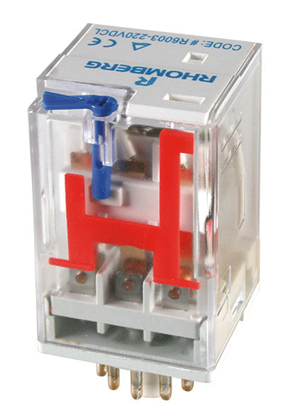 11 Pin Relay 10A 3 C/O, Flag + Led 110VAC