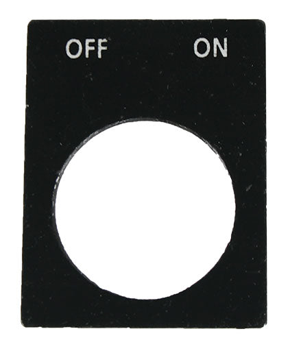 "On-Off" Black Aluminium Legend Plate