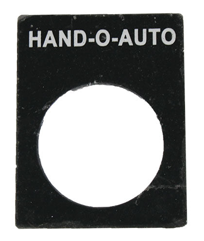 "Hand-O-Auto" Black Aluminium Legend Plate