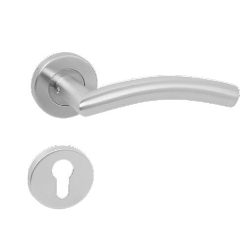 Mykonos Lever On Rose CYL Gr201 SS (Blister) Door Handle