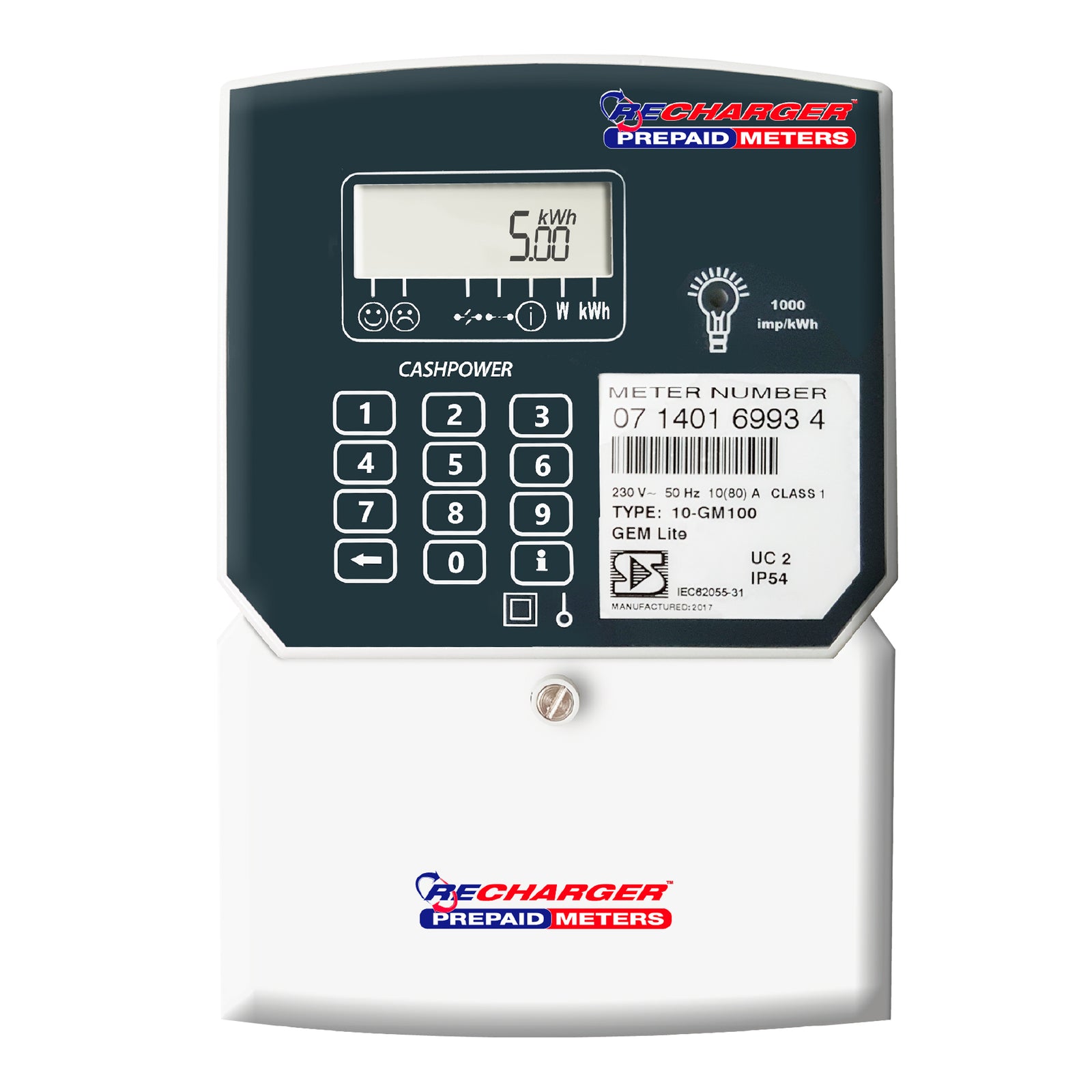 CASHPOWER GEM LITE ELECTRICITY PREPAYMENT METER