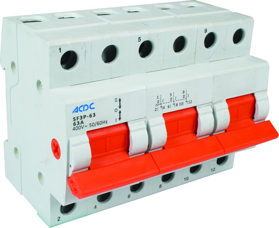 3P 63A DIN CHANGEOVER SWITCH