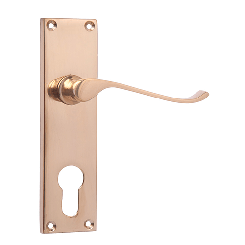 Smyrna Lever On Backplate CYL BR (Blister) Door Handle