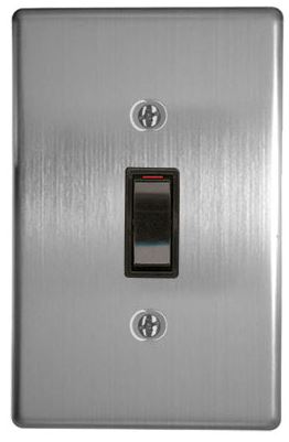 1-Lever 2-Way Switch 2X4 C/W Silver Steel Cover Plate