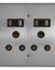 Load image into Gallery viewer, 2X16A Switched Soc Outlet 4X4 C/W Silver Steel Cover Plate
