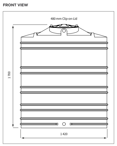 JoJo standard vertical water tank 2400L