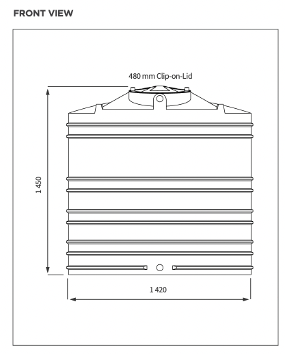 JoJo standard vertical water tank 2000L