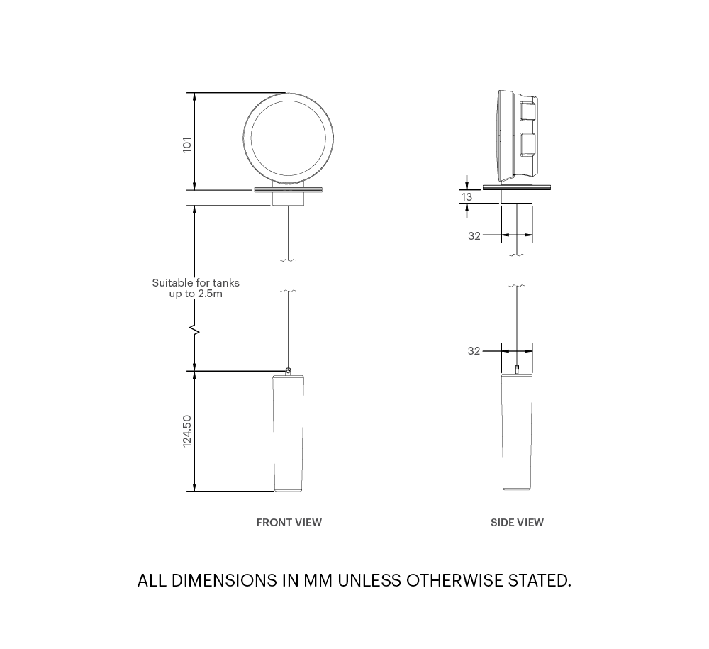 Water tank level gauge