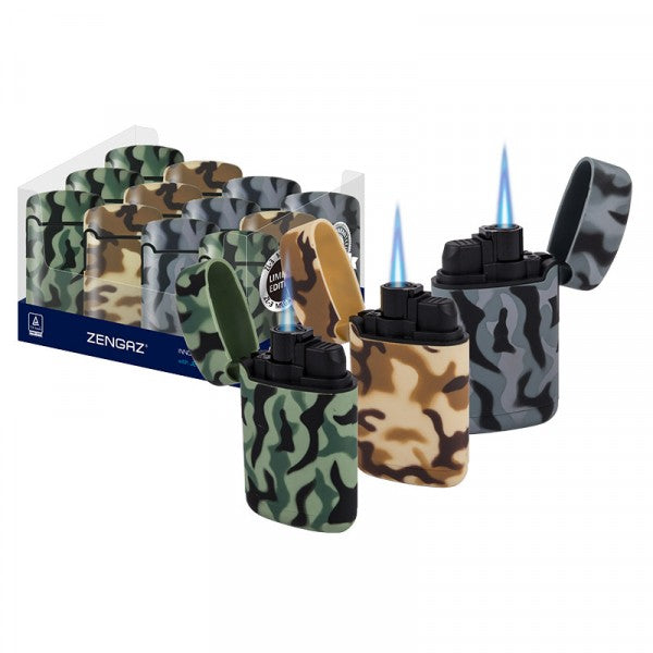 Gas Lighter Mega Jet Camo Box of 12