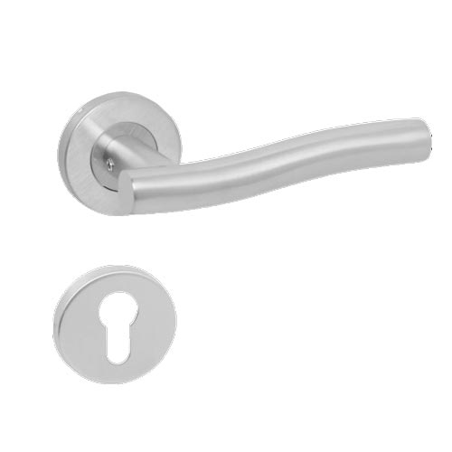 Kasos Lever On Rose CYL Gr201 SS (Blister) Door Handle