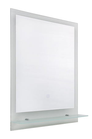 Bathroom Square Mirror W/Light White